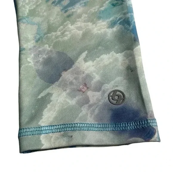 NWOT LIJA colorful abstract activewear leggings.blue and pink .Reinforced seams. - Picture 3 of 9